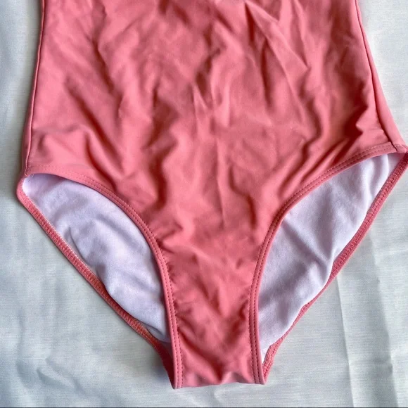 Kortni Jeane One Piece Swimsuit Halter Ruched Strapless Swim XS Pink Tie Back - Picture 8 of 10